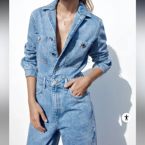Zara denim jumpsuit - Picture 4 of 13
